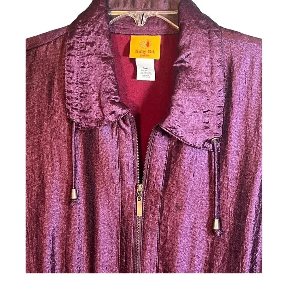 RUBY ROAD Berry silky Jogging or sports jacket 14 Petite